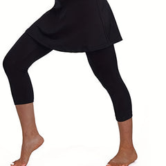 High Waist Yoga Leggings with Skirt for Women