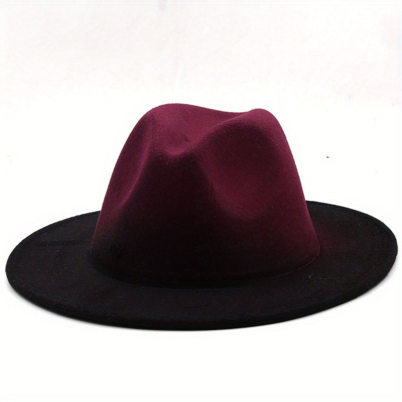 Gradient Wide Brim Fedora Hats for Outdoor Events