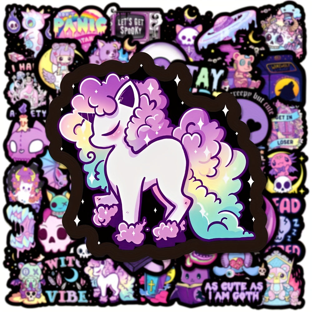 100pcs Purple Gothic Graffiti Stickers Notebook Skateboard Decoration DIY Toys
