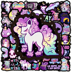 100pcs Purple Gothic Graffiti Stickers Notebook Skateboard Decoration DIY Toys