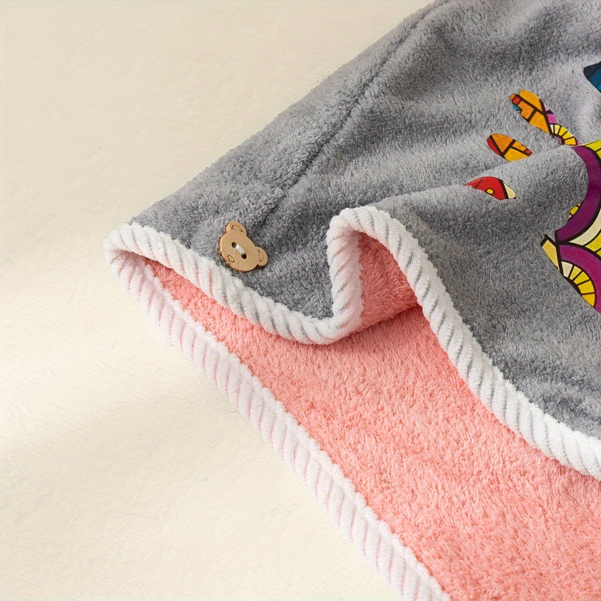 Colorful Palm Pattern Hair Drying Cap Soft Towel