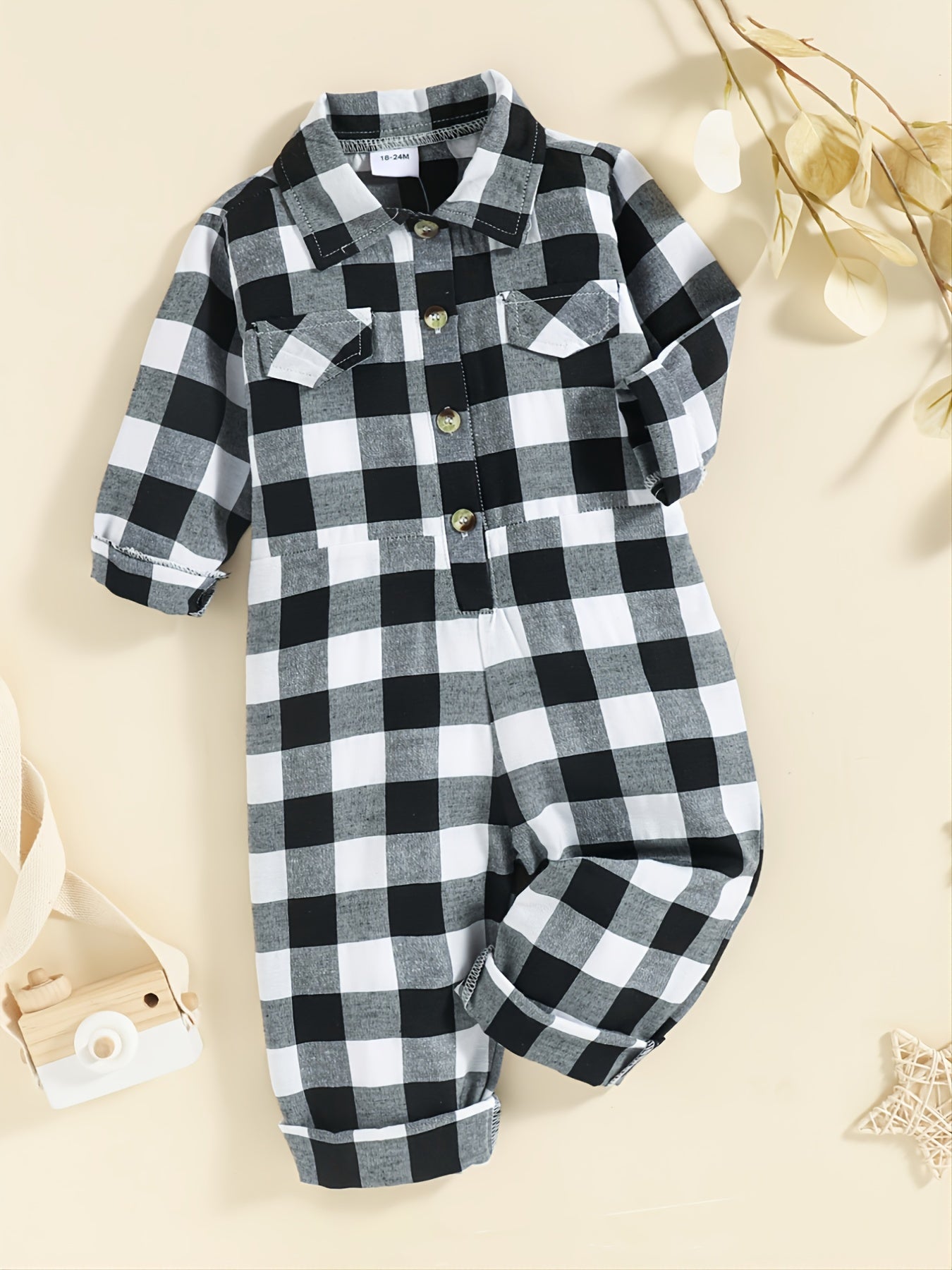 Kids Plaid Casual Jumpsuit Fall Winter Boys & Girls