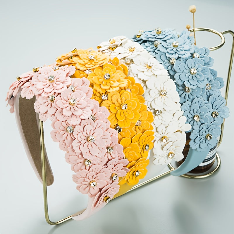 Flower Sponge Hairband Women Pure Hairband Hair Accessories