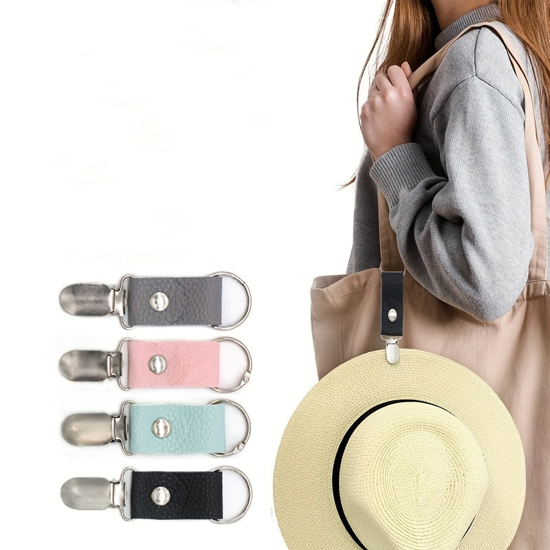 PU Leather Hat Clip for Travel Handbag Backpack Luggage Hat Holder