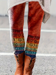 Geometric Print Ombre High Rise Skinny Trousers
