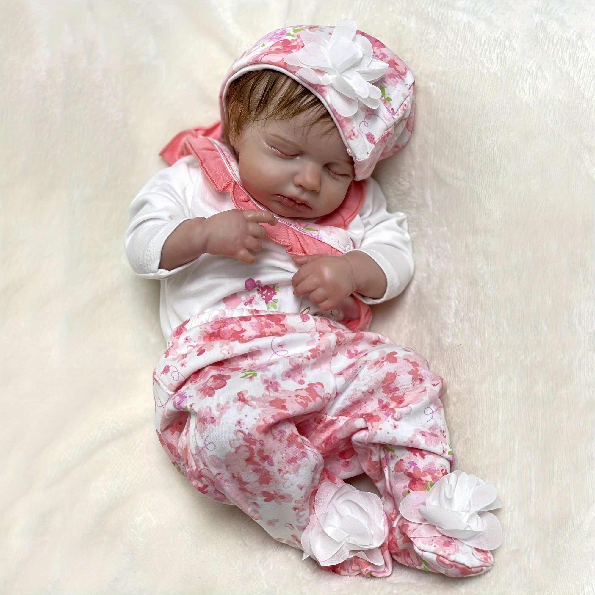 Genesis Painted Girl Bebe Reborn Dolls With Rooted Brown Hair