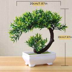 4pcs Artificial Potted Plant Plastic Bonsai Tree Flower Ornament