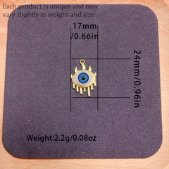 24mm Golden Evil Eyes Flame Pendant DIY Necklace