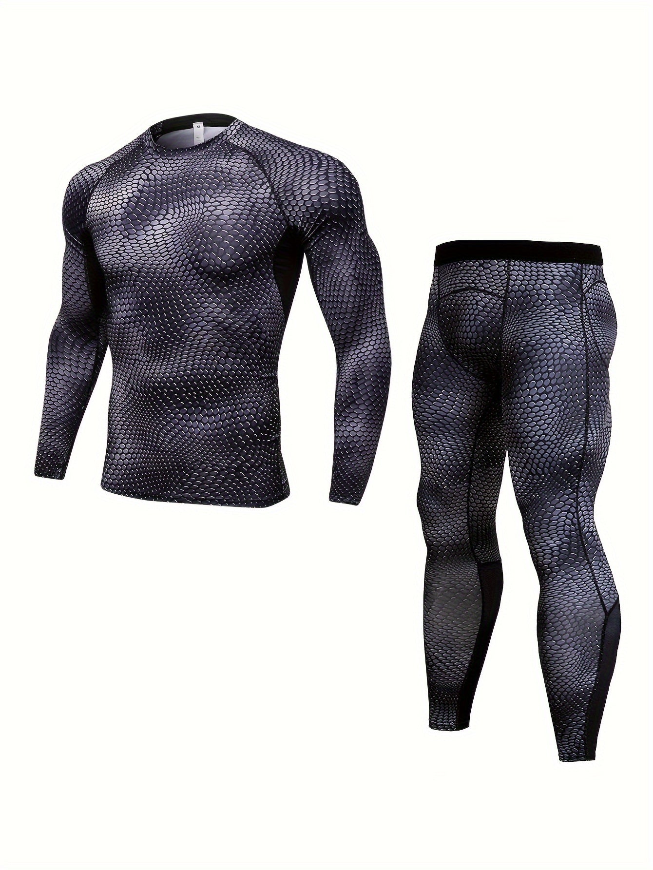 Men's Quick Dry Mesh Top & Leggings Set for Gym Training