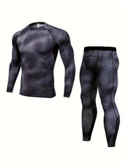 Men's Quick Dry Mesh Top & Leggings Set for Gym Training
