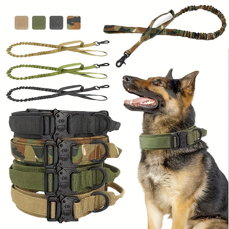 Military Tactical Dog Collar & Leash Set for All Breeds