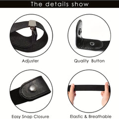 No Buckle Stretch Belt For Women Unisex Elastic Belts Jeans Dresses
