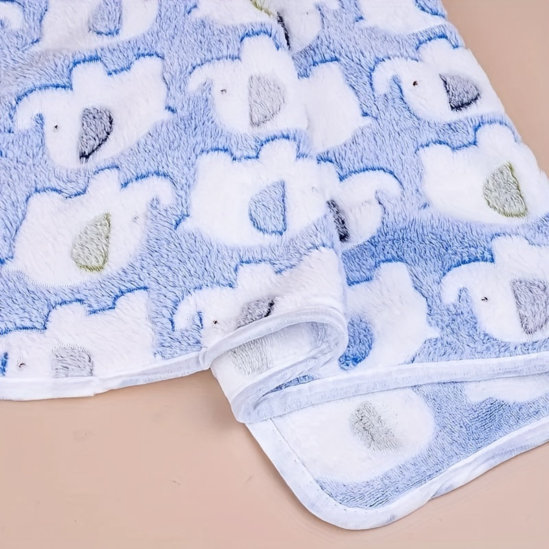 Cozy Elephant Pet Blanket for Dogs and Cats, Flannel Throw for Puppies