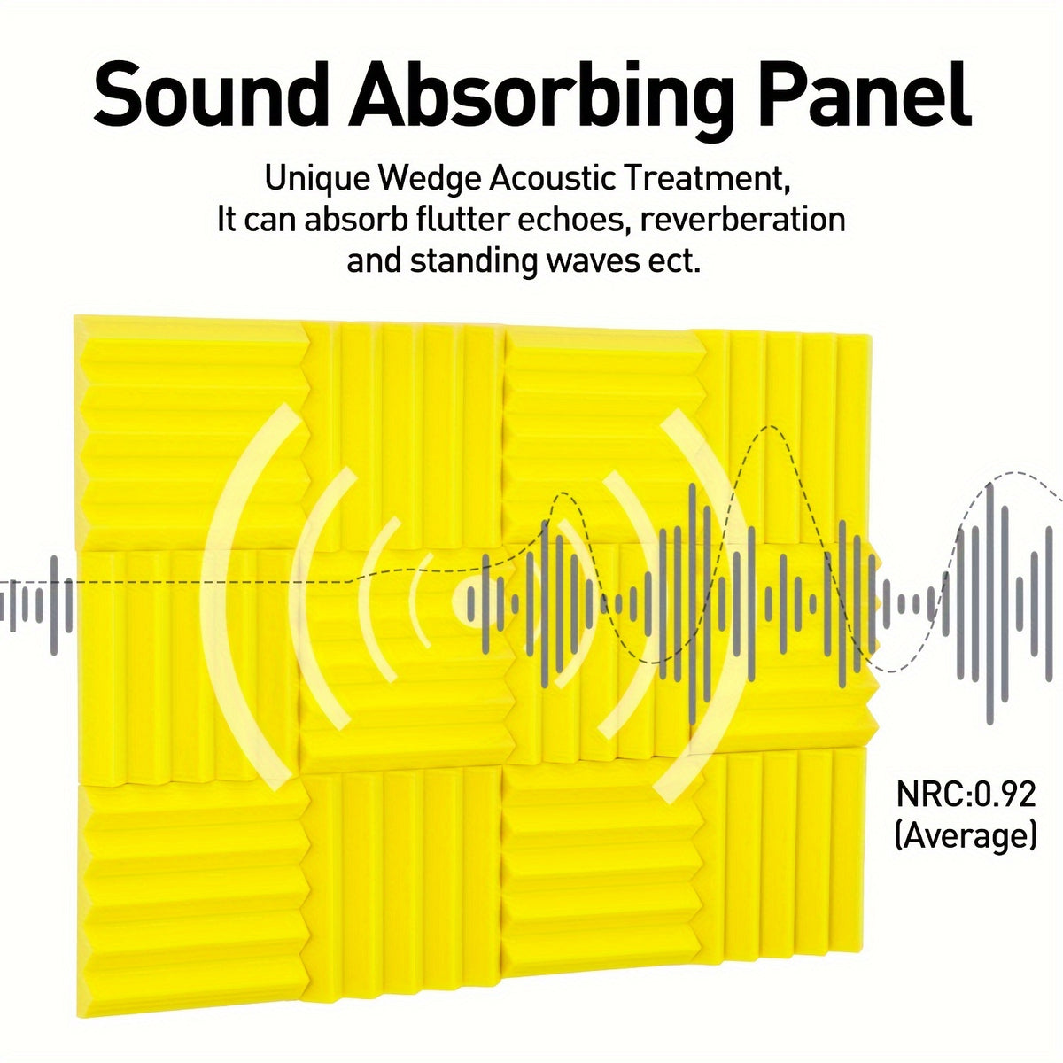 24pcs Yellow High Density Triangular Slot Sound Absorbing Cotton