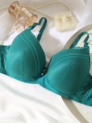  Lace Bra with Faux Pearl Decor Bralette