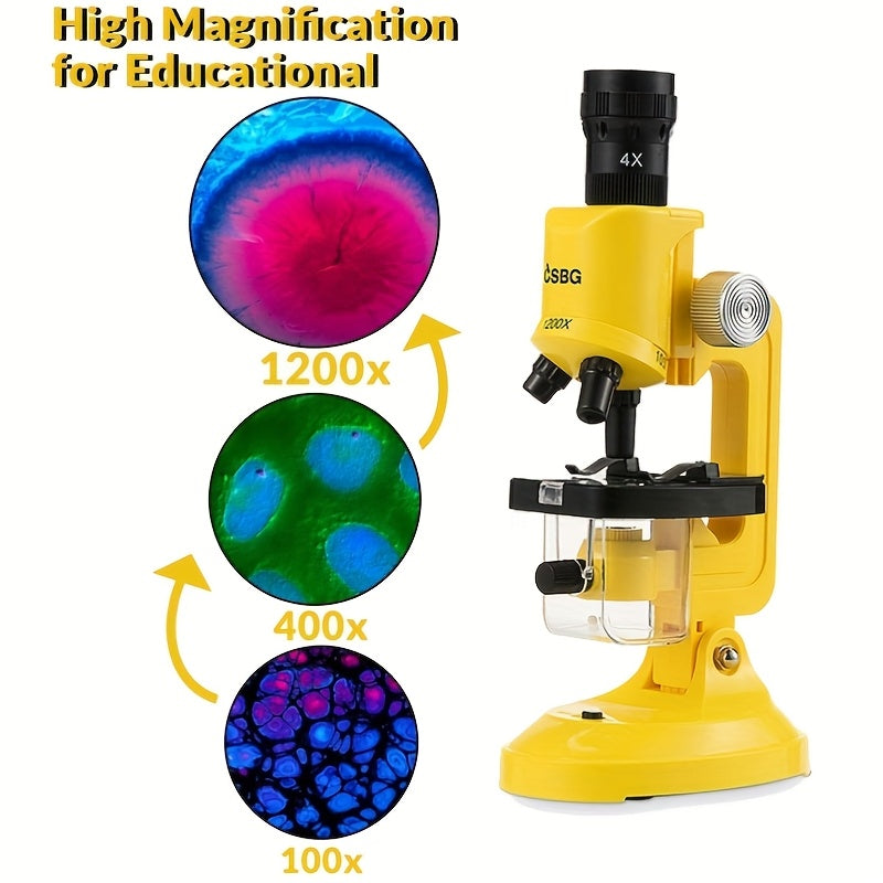 Level Zoom Microscope 100x 400x 1200x Magnification Durable ABS Material