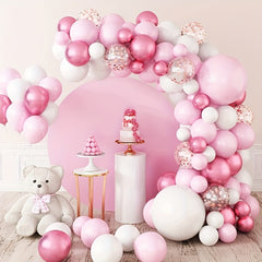 104pcs Party Pink Balloons Metallic Pink Confetti Balloons