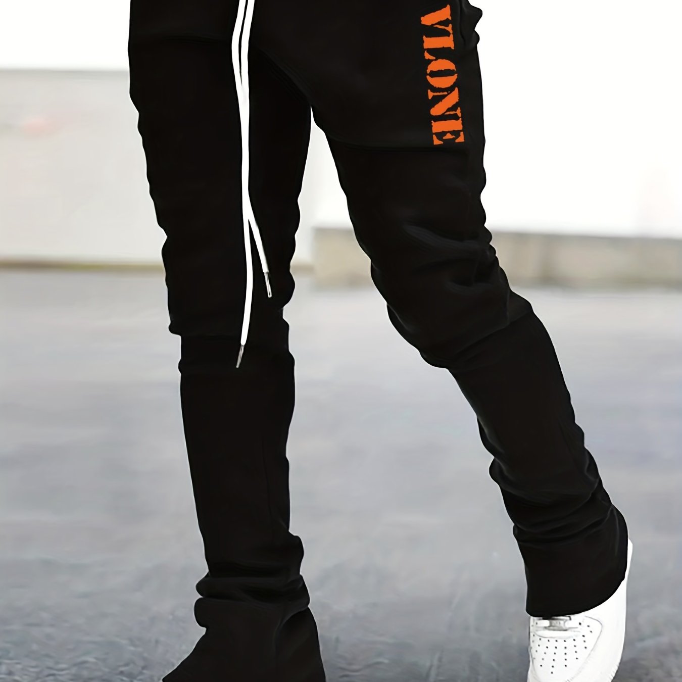 Men's Vlone Pattern Drawstring Flare Pants