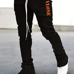 Men's Vlone Pattern Drawstring Flare Pants
