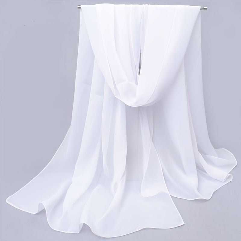 Chiffon Scarf Solid Shawl Sunscreen Head Wrap Hijab Travel Beach Towel