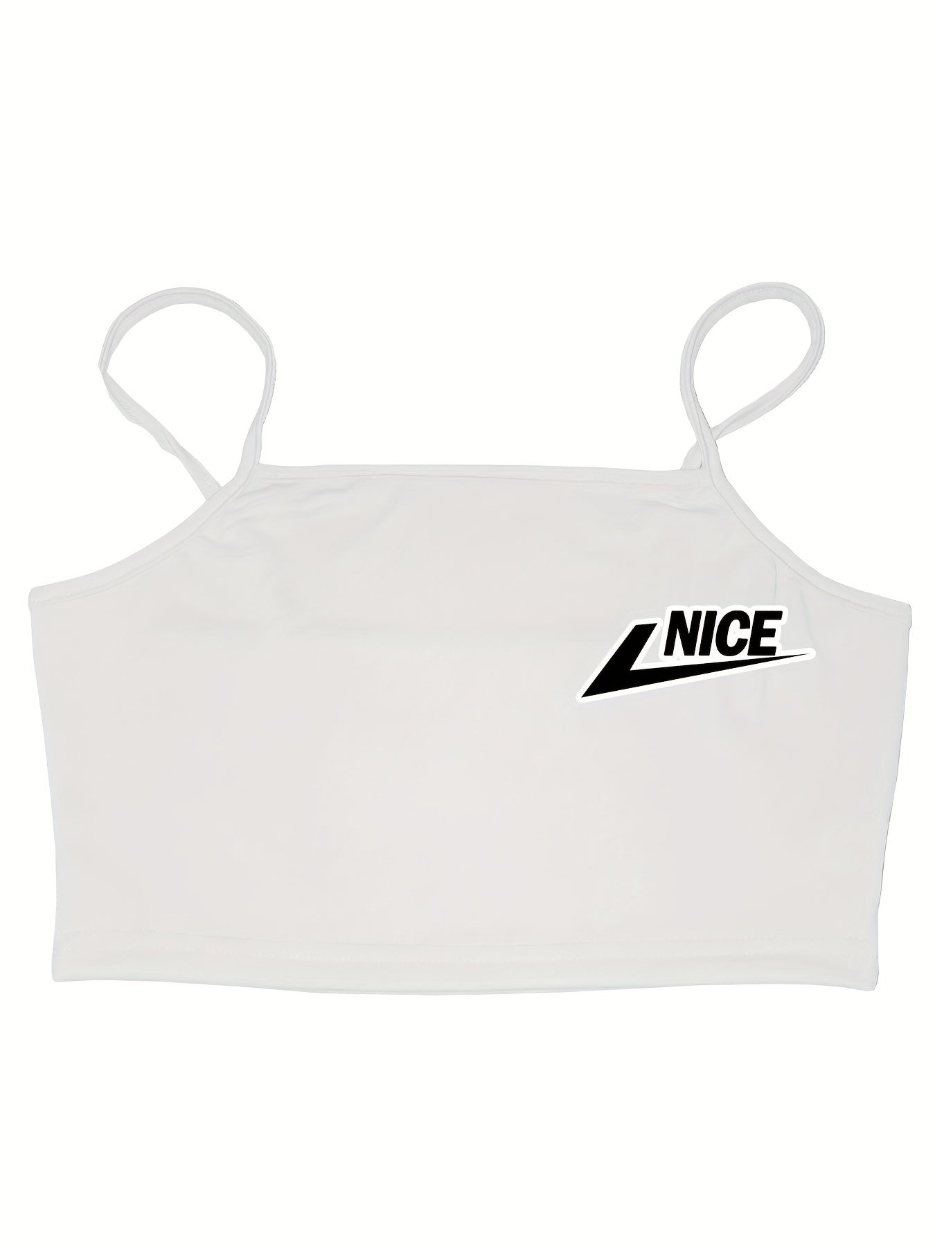 Letter Print Cami Sleep Tops Crew Neck Sleeveless Top