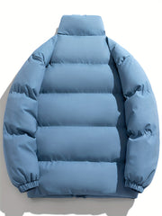 Men's Classic Hooded Jacket Zip Up Padded Coat for Fall Winter