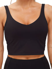  Women's Solid Round Neck Fitness Tank Top