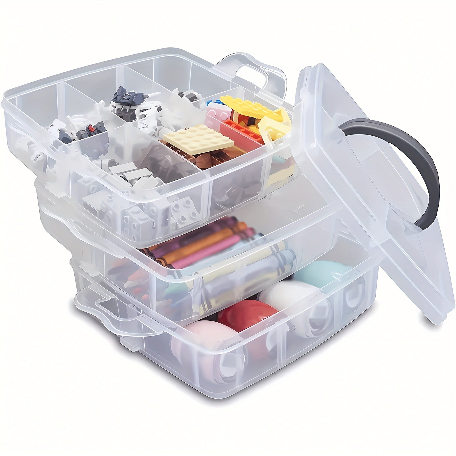 Plastic Jewelry Box Craft Storage Box 18 Grids