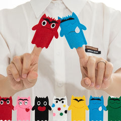 7pcs Colorful Emotion Monster Finger Puppets for Storytelling