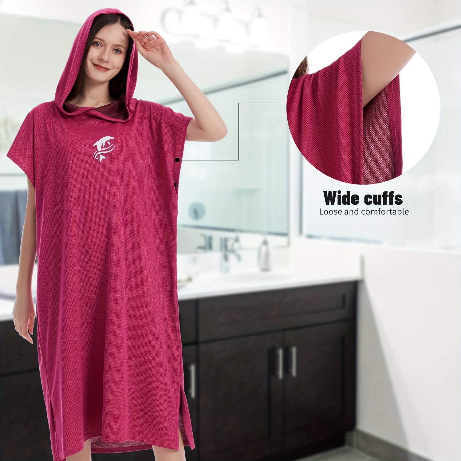 Microfiber Quick Dry Changing Robe Unisex Soft Swimming Poncho