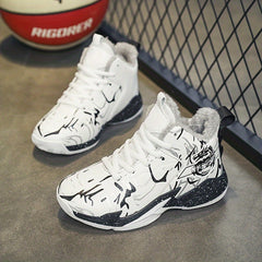 Boys' Warm Plush Lined Basketball Shoes