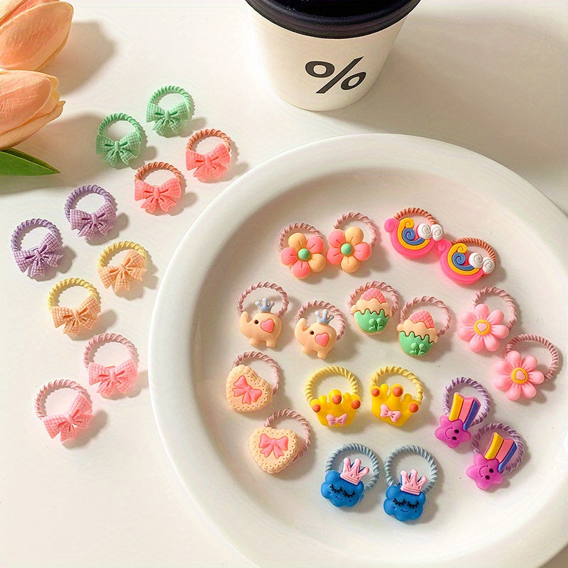 30pcs Rubber Animals Hair Tie Hair Accessories for Girls Children