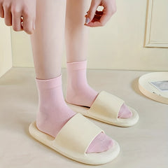 7 Pairs Solid Socks Comfy & Breathable Women's Stockings