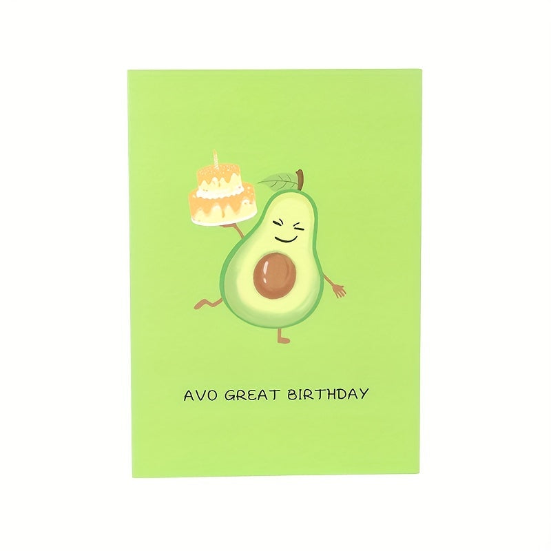 3D Avocado Birthday Card - Send Unique Wishes