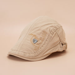 Solid Embroidery Beret Cap Lightweight Unisex Newsboy Hat