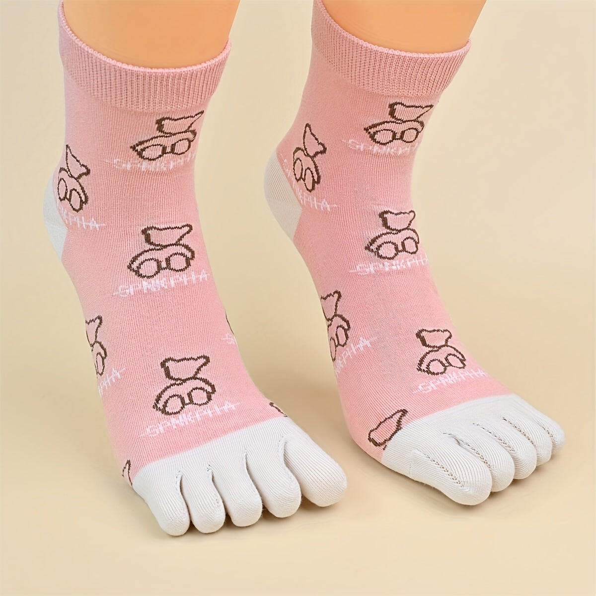 10 Pairs Cartoon Animal Print Socks Women's Stockings
