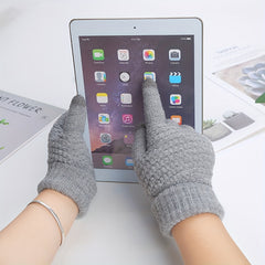 Warm Fleece Lined Knit Touch Screen Gloves for Cold Weather