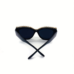 Y2K Rhinestone Cat Eye Sunglasses For Women Men Large UV400