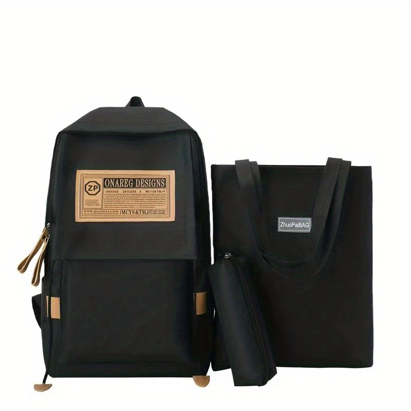 Casual Bag Sets All Match Backpack With Shoulder Bag & Pencil Bag