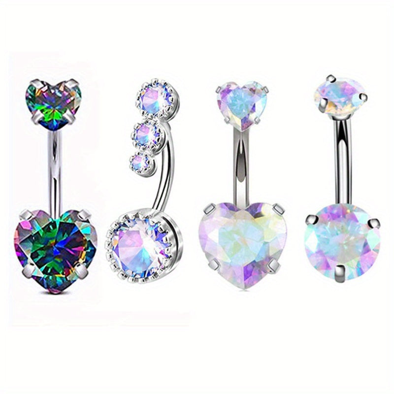 4PC Bee Navel Bar Pack Cz Belly Ring Set Women Belly Button Piercing