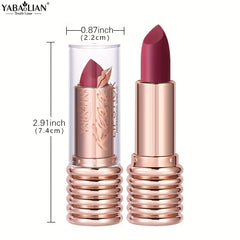 YABAOLIAN Matte Lipstick Non Stick Cup Alcohol Makeup Waterproof Long Lasting