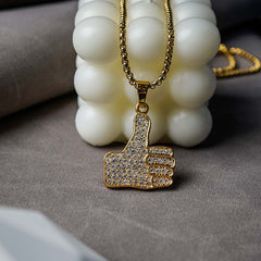 Golden Men's Alloy Hip Hop Cuban Chain