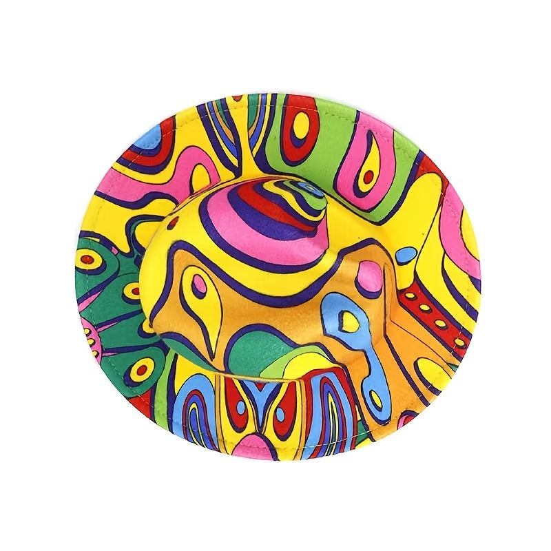 Graffiti Fedora Sun Hat Jazz Hat British Style Top Hat