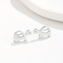 2pcs Men's Stainless Steel Mini Turtle Earrings