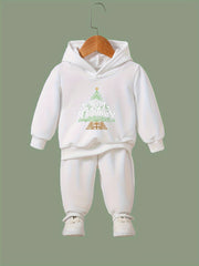 Girls 2pc Christmas Tree Hooded Sweatshirt & Sweatpants Set