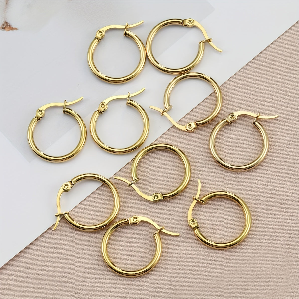 10pcs Golden Stainless Steel Earring Hooks for DIY Earrings Making