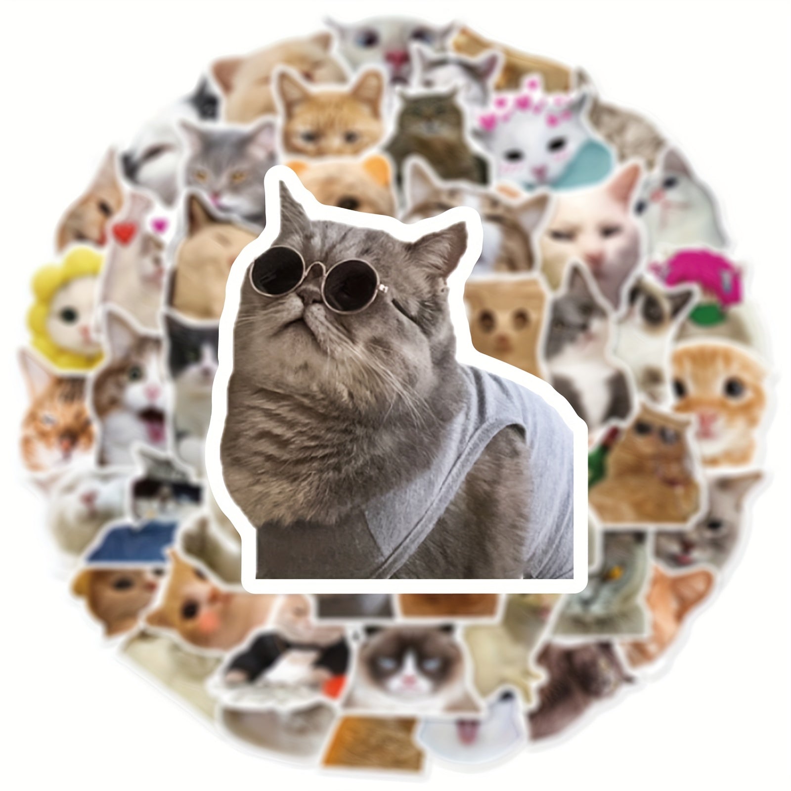 50pcs Cute Cat Graffiti Stickers for Motorcycles Laptops and More