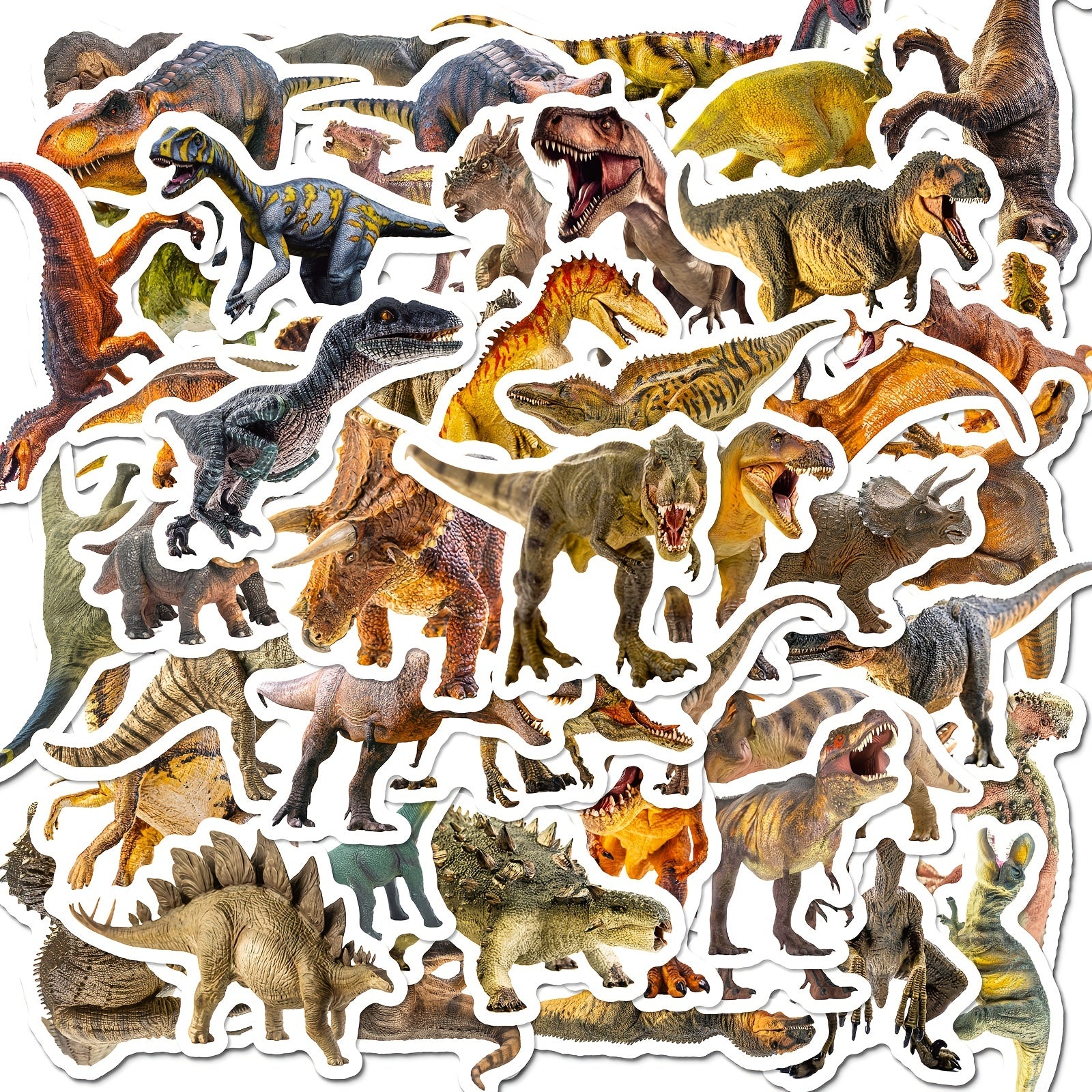 50pcs Realistic Dinosaur Stickers For Luggage Skateboard - Kids Teens Adults