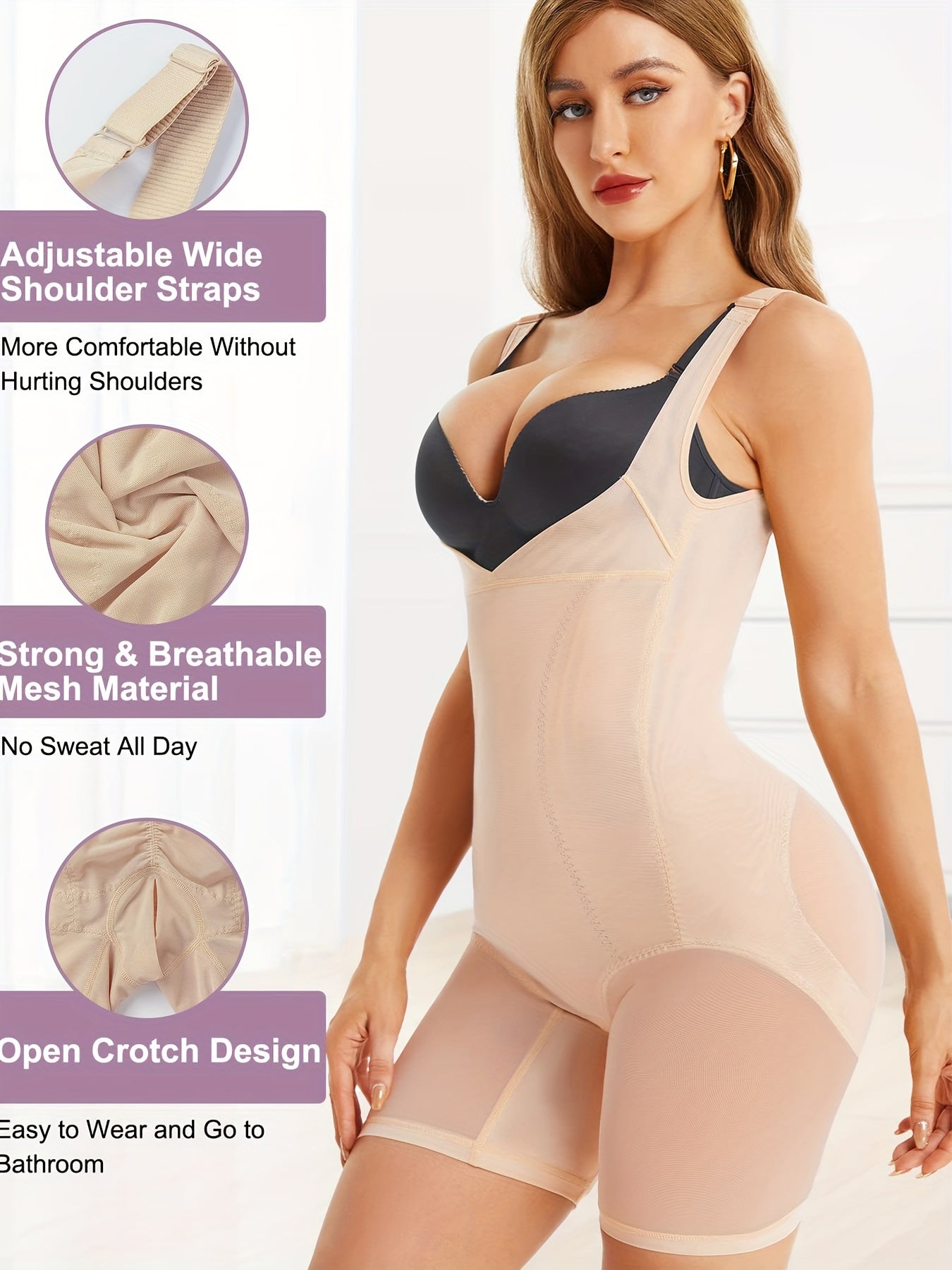 Crotch Bodysuit Tummy Control Butt Lift Shaper Women's Underwear