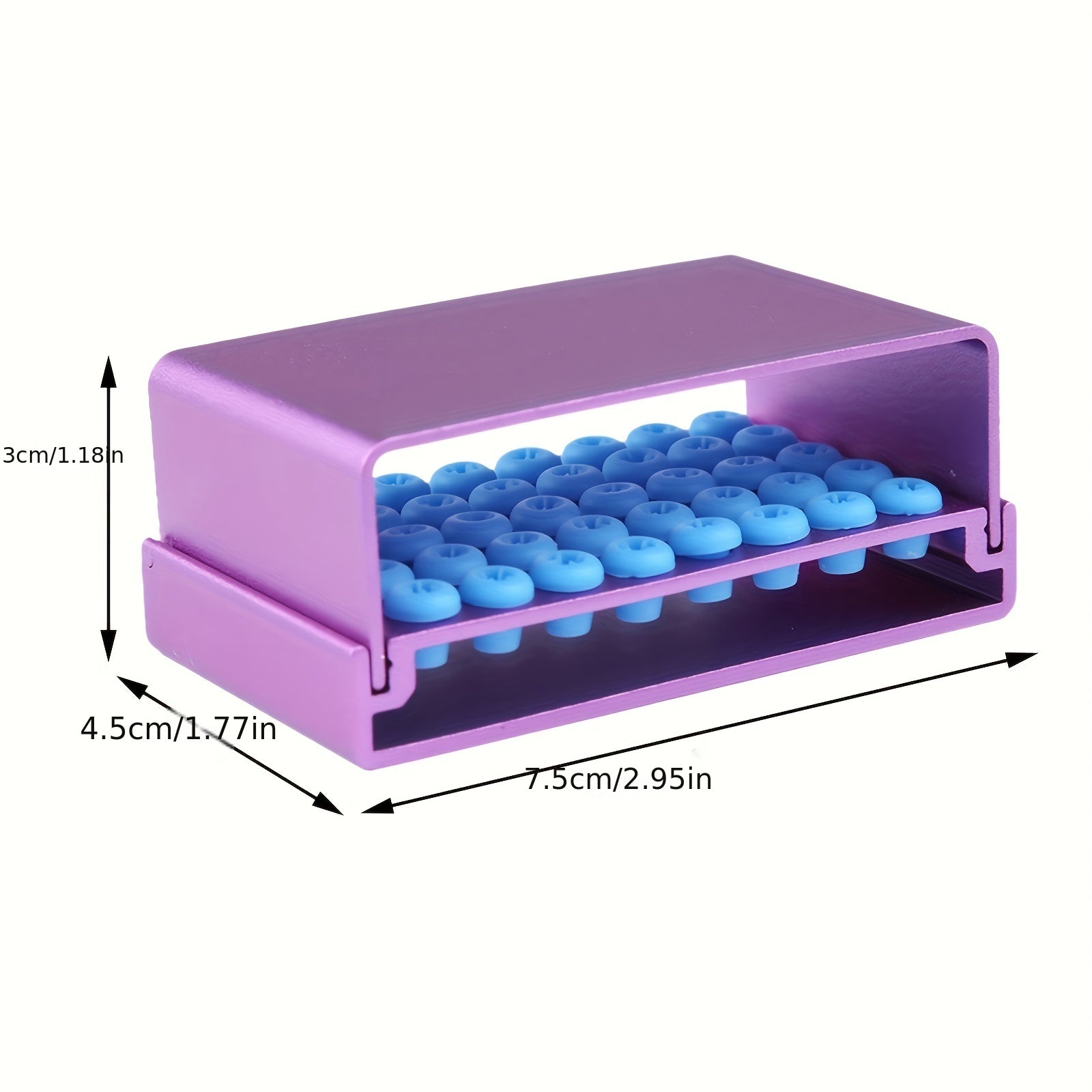 Dental Autoclavable Disinfection Box 40 Holes Aluminium Alloy Dentistry Burs